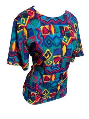 Vintage 90s Geometric Print Blouse